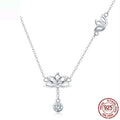Silver Lotus Delicate Necklace